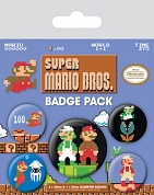 Значки Pyramid: Nintendo: Super Mario Bros. (Retro) набор 5 шт.