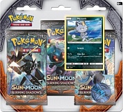 Pokémon Sun & Moon «Burning Shadows». Набор «3 бустера + Промо-карта Alolan Meowth + Монета»