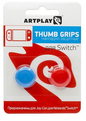 Накладки Artplays Thumb Grips защитные на джойстики геймпада Nintendo Switch красные/синие