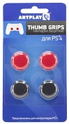 Защитные накладки Artplays Thumb Grips на стики геймпада DualShock 4 (4 шт) 2 красных, 2 черных