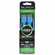 Кабель PROLINK HDMI 2.0, 1,5м., плоский, синий, серия Black
