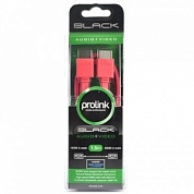 Кабель PROLINK HDMI 2.0, 1,5м., плоский, красный, серия Black