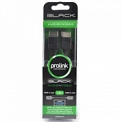 Кабель PROLINK HDMI 2.0, 1,5м., плоский, черный, серия Black